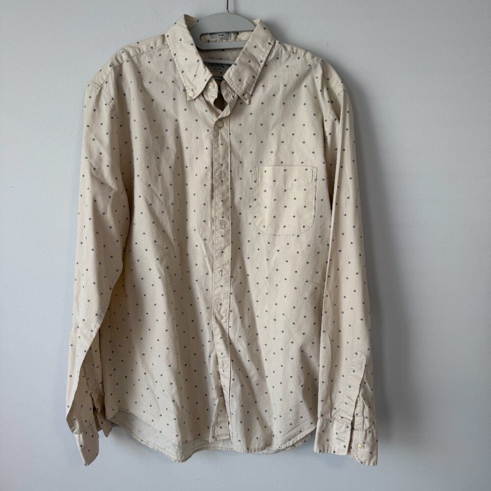 J. Crew Casual Men's Button Down Yellow Large